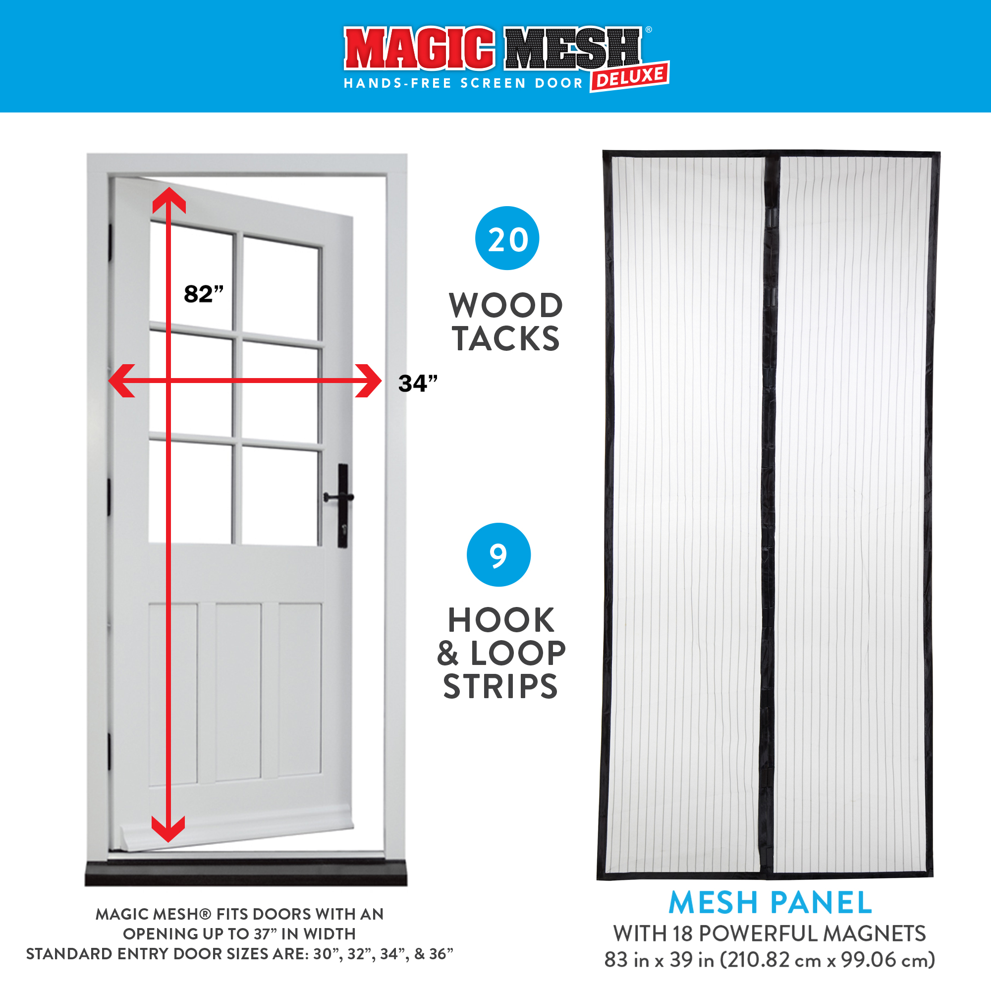 Magic Mesh Deluxe Hands Free Screen Door Cover, As Seen on TV Trusted Tradition Since